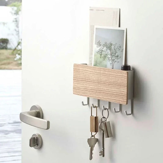 Wall Mounted Wooden  Rack Miscellaneous Clothes  Organizerwall Hook Living Room Storage Device Household Accessories