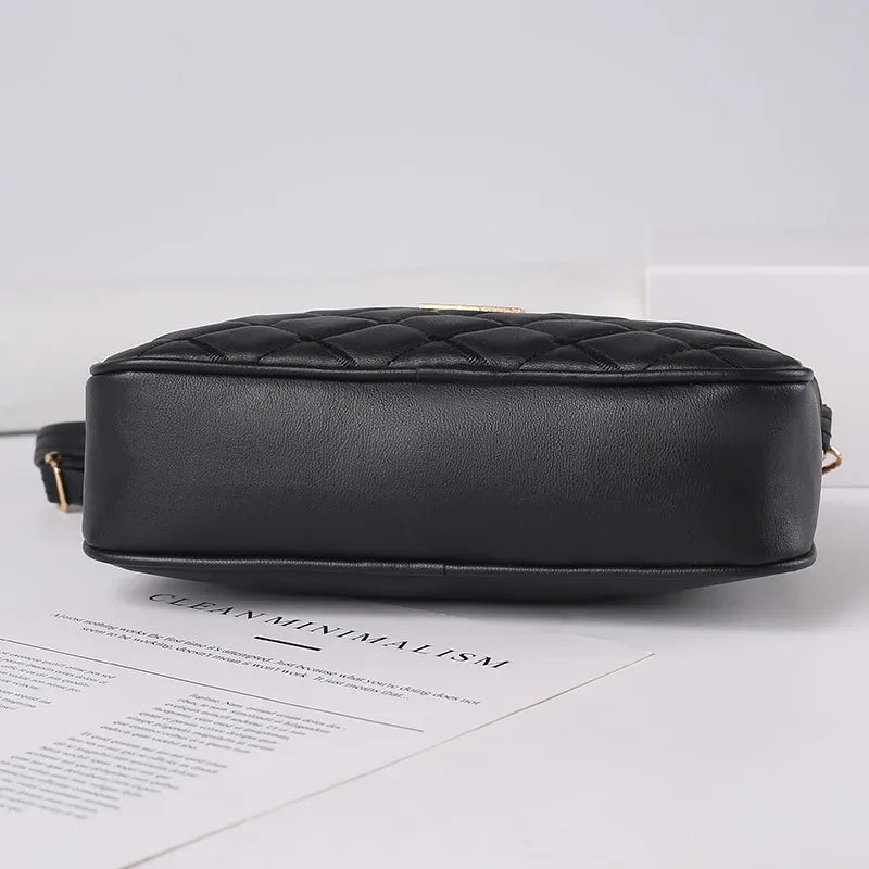 Women's New Cross Border Foreign Trade Lingge PU Crossbody Versatile Small Messenger Bag One Shoulder Small Square Handbag