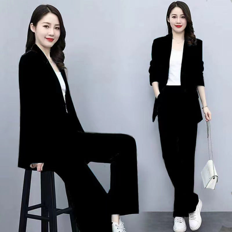 Business Suit Wide Leg Pants Two-piece Suit For Women formal