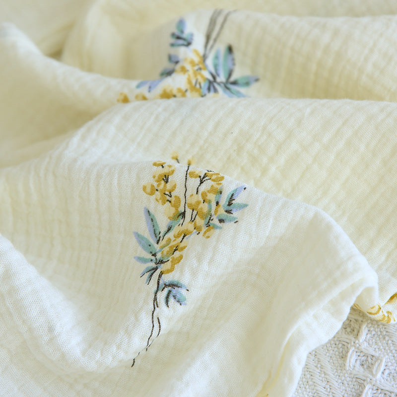 New Cotton Yarn Washed Cotton Crepe Summer Linglan Long-sleeve Suit